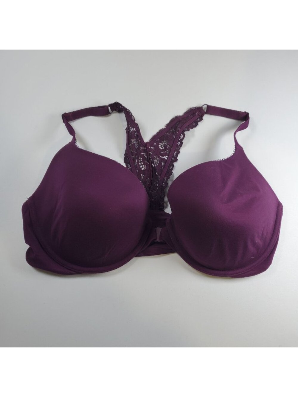 Victorias Secret Body by Victoria Bra Lined Demi Size 36DD Purple Racerback